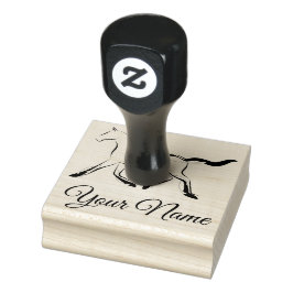 Elegant paard in zwarte kleur rubberstempel