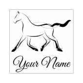 Elegant paard in zwarte kleur rubberstempel (Afrduk)