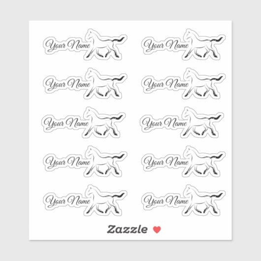 Elegant paard in zwarte kleur sticker (Vel)