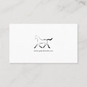 Elegant paard in zwarte kleur visitekaartje (Achterkant)