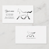 Elegant paard in zwarte kleur visitekaartje (Voorkant / Achterkant)
