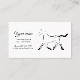 Elegant paard in zwarte kleur visitekaartje