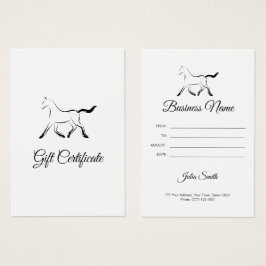 Elegant paard in zwarte kleur visitekaartje