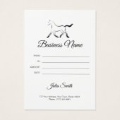 Elegant paard in zwarte kleur visitekaartje (Achterkant)