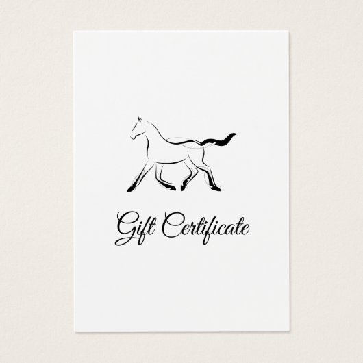 Elegant paard in zwarte kleur visitekaartje (Voorkant)