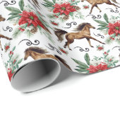 Elegant Paard Kerst Inpakpapier (Rol Hoek)