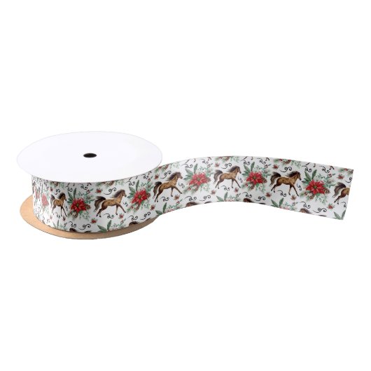 Elegant Paard Kerst Satijnen Lint (Spoel)