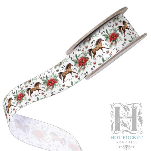 Elegant Paard Kerst Satijnen Lint