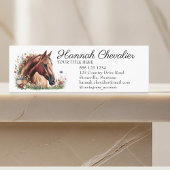 Elegant paard met wilde bloem ruiter mini visitekaartje