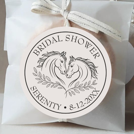 Elegant Paard Trouwen Rustiek Land Dank u Ronde Sticker