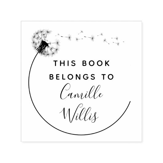 Elegant Paardenbloem Custom Book Zelfinktende Stempel (Design)