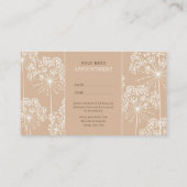 Elegant Paardenbloem Hair Stylist Afspraakkaart Visitekaartje (Achterkant)