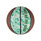 Elegant Paardenbloem Monogram Groen en Wit | Basketbal (Verticaal)