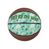 Elegant Paardenbloem Monogram Groen en Wit | Basketbal (Voorkant)