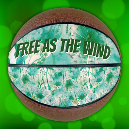 Elegant Paardenbloem Monogram Groen en Wit | Basketbal