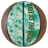 Elegant Paardenbloem Monogram Groen en Wit | Basketbal (Verticaal)