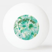 Elegant Paardenbloem Monogram Groen en Wit | Pingpongbal (Voorkant)