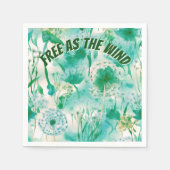 Elegant Paardenbloem Monogram Groen en Wit | Servet (Voorkant)