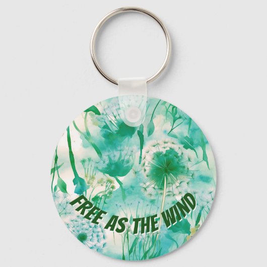 Elegant Paardenbloem Monogram Groen en Wit | Sleutelhanger (Voorkant)