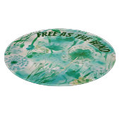 Elegant Paardenbloem Monogram Groen en Wit | Snijplank (Hoek)