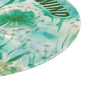 Elegant Paardenbloem Monogram Groen en Wit | Snijplank (Hoek)