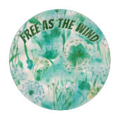 Elegant Paardenbloem Monogram Groen en Wit | Snijplank (Voorkant)