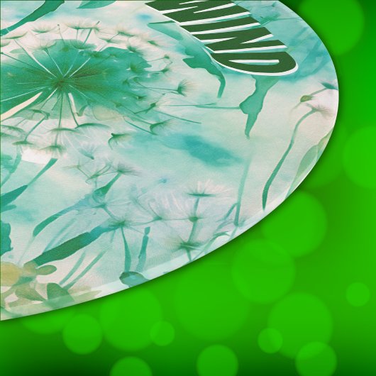 Elegant Paardenbloem Monogram Groen en Wit | Snijplank