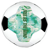 Elegant Paardenbloem Monogram Groen en Wit | Voetbal (Gedraaid)