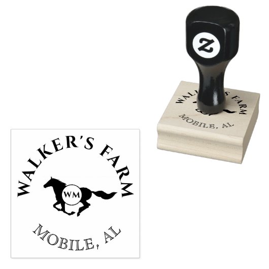  elegant paardendubbel monogram Stempel (Gestempeld)