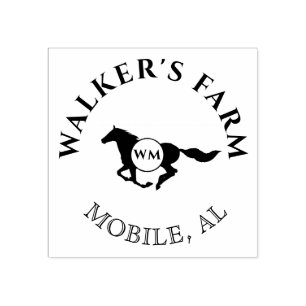  elegant paardendubbel monogram Stempel