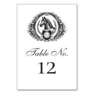 Elegant Paardenpaard Monogram Crest Bruiloft Kaart