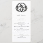 Elegant Paardenpaard Monogram Crest Bruiloft Menu (Voorkant)