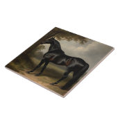 Elegant  paardenpestrisch schilderen tegeltje (Zijkant)