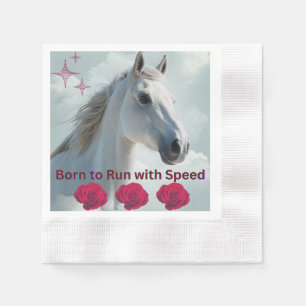 Elegant paardenportret voor ruiters servet