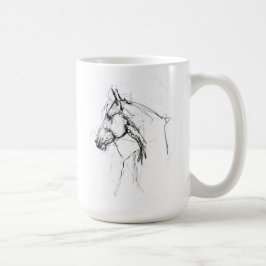 Elegant Paardenportretschets Koffiemok