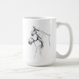 Elegant Paardenportretschets Koffiemok