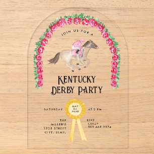 Elegant paardenrace Derby-feest Acryl Uitnodigingen