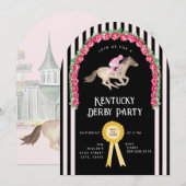 Elegant Paardenrace Derby Party Kaart (Voorkant / Achterkant)