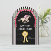 Elegant Paardenrace Derby Party Kaart (Staand voorkant)