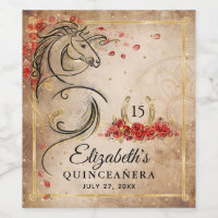 Elegant paardenrood en goud perkament papier