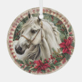 Elegant Paardrijden Kerstmis Glas Ornament (Voorkant)