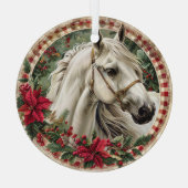 Elegant Paardrijden Kerstmis Glas Ornament (Achterkant)