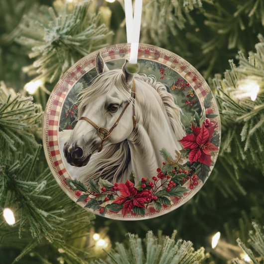 Elegant Paardrijden Kerstmis Glas Ornament (Insitu)