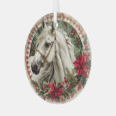 Elegant Paardrijden Kerstmis Glas Ornament (Voorkant links)