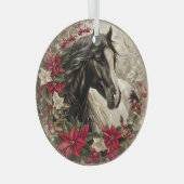 Elegant Paardrijden Kerstmis Glas Ornament (Voorkant Rechts)