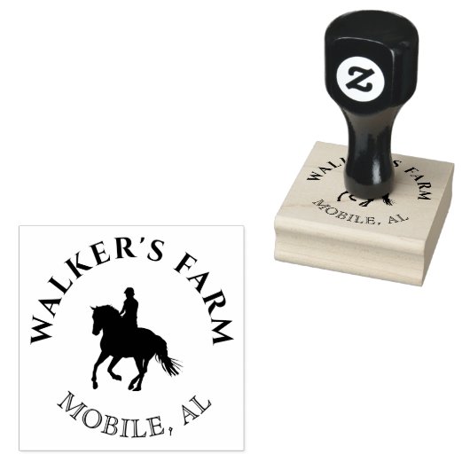  elegant paardrijden monogram Stempel (Gestempeld)