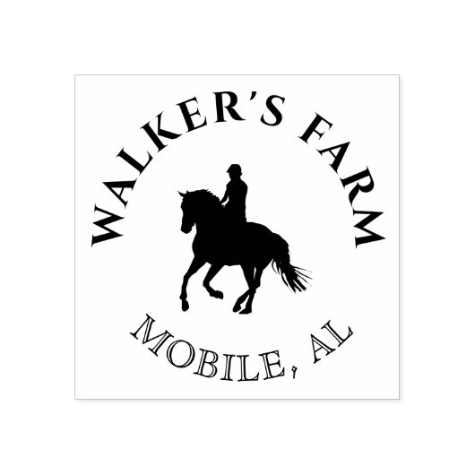  elegant paardrijden monogram Stempel (Afrduk)