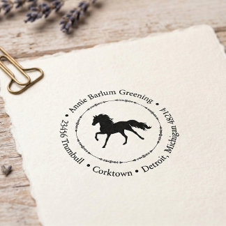 Elegant Paardrijder Adres Stempel