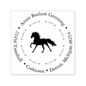 Elegant Paardrijder Adres Stempel (Design)