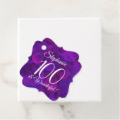 Elegant Paars 100 en geweldige Birthday Party Bedankjes Labels (In situ)
